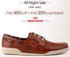 Red Tape Flat 40% Off + Flat 20% Cash Back