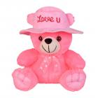 Ultra Cap Teddy with Love You Stuffed Soft Toy Gift, Pink (9-inch)