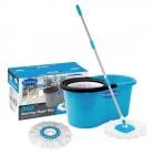 Primeway Pw266Me Double Driver Economy 360 Rotating Magic Mop and Bucket with 2 Microfiber Mop Heads (Blue)