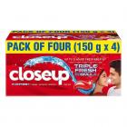 Close-Up Ever Fresh+ Anti-Germ Gel Toothpaste Red Hot, 150 g (Pack of 4)