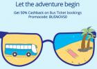 Get 50% Cash back on Bus ticket bookings (Max Rs. 100)