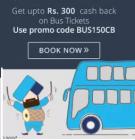 Get upto Rs 300 cashback on bus tickets