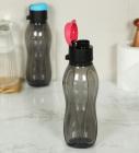 Tupperware Black Plastic 310 ML Fliptop Bottle, Set of 4