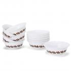 SimpArte Plastic Bowl, 240 ml, Set of 12, Exotic Floral Design Print/White Base, Standard