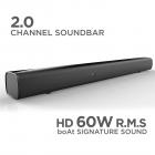 boAt AAVANTE BAR 1160 60W Bluetooth Soundbar with 2.0 Channel boAt Signature Sound, Multiple Compatibility Modes, Sleek Design and Entertainment EQ Modes (Active Black)