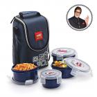 Cello Max Fresh Click Polypropylene Lunch Box Set, 300ml, 4-Pieces, Blue