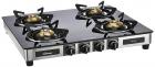 Sunflame GT Regal Stainless Steel 4 Burner Gas Stove, Black