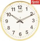 Ajanta Analog Wall Clock  (Golden white, With Glass)