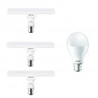 Philips T-Bulb 10-Watt LED Lamp, 8.5-Watt Standard B22 LED Bulb (4 Pieces, Cool Day White)