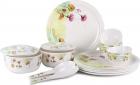 Servewell Magical Flowers Pack of 18 Dinner Set  (Melamine)