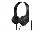 Panasonic On Ear Stereo Headphones RP-HF100M-K with Integrated Mic and Controller, Travel-Fold Design, Matte Finish, Black