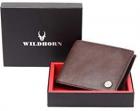 WildHorn® RFID Protected Genuine High Quality Leather Wallet for Men(BROWN)