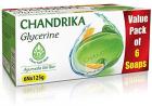 Chandrika Glycerine Ayurveda Gel Bar, Pack of 6 Soaps, 125g each