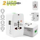 Bulfyss Universal Worldwide Travel Adapter with Built in Dual USB Charger Ports (White)