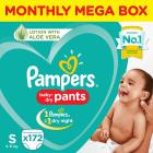 Pampers Small Size Diaper Pants Monthly Box Pack, 172 Count