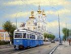 999Store Printed Old City Tram Framed Canvas Painting (24 cm x 1.5 cm x 18.01 cm)