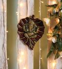 Multicolor Metal Leaf Ganesha Idol by Handecor