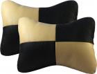 Auto Car Winner Neck Rest Cushion for Car (Set of 2, Black and Beige)