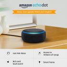 Echo Dot (3rd Gen), Certified Refurbished, Black – Improved smart speaker with Alexa – Like new, backed with 1-year warranty