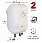 Lifelong Flash 3 Litres Instant Water Heater (3000 Watts, ISI Certified, 2 Years Warranty)