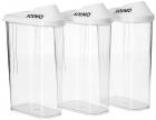 Amazon Brand - Solimo Plastic Storage container Set with sliding mouth (Set of 3, 1100 ml)
