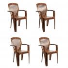 Cello Commander High Back Chair in Brown (Set of 4)