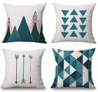 AEROHAVEN Satin Decorative Throw Pillow Cushion Covers - Set of 4 (Multicolour, 12 x 12 Inches or 30 x 30 cm)