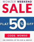 Flat 50% off Sitewide