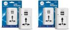 Wipro NWM0300 North West NWM0300 USB Multi Plug with 1 Universal Socket and 2 USB Ports - Pack of 2 Three Pin Plug  (White)