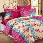 Story@Home Candy 120 TC Double Bedsheet With 2 Pillow Covers Pink