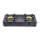 Prestige Magic Glass Top 2 Burner Gas Stove, Manual Ignition, Black