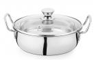 Profusion Stainless Steel Kadhai/Karahi with Glass lid- (Silver, 1 PC- Capacity- 2.5 Litre)