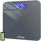 Dr Trust Electronic Platinum Rechargeable Digital Personal Weighing Scale for Human Body with Temperature Display (Gray)