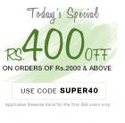 Rs. 400 off on all orders above Rs .2000