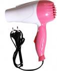 Bhavya HD-1209 Foldable Hair Dryer  (White, Pink)