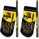 Maybelline Colossal Super Black Kajal (pack of 2 ) 0.70 g  (Black)