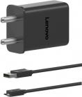 Lenovo LVSC25 3.0 Qualcomm Certified Quick Charge 15 W 3 A Mobile Charger with Detachable Cable  (Black, Cable Included)