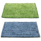 Story@Home Handicraft Style Eco Series 2 Piece Cotton Blend Door Mat Set - 16"x24", Green and Blue