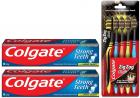 Colgate Strong Teeth Anticavity Toothpaste with Amino Shakti - 200 g (Pack of 2) and Colgate Zigzag Black Soft Toothbrush - Pack of 5