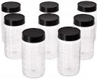 Amazon Brand - Solimo Spice Jar, 200 ml, Set of 8, Black