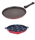 Nirlon Non-Stick Aluminium Cookware Set, 2-Pieces, Red (2.6mm_FT13_AP(7))