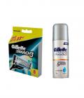 Gillette Mach3 Super Saver pack 8 cartridges with Free Gel 70g