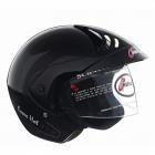 Replay Open Face Helmet Essex Hot Plain with Clear Visor (Black, M)