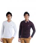 Eprilla Pack of 2 White & Purple Full Sleeve Sweaters