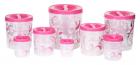 Princeware Twister Plastic Package Container Set, 8-Pieces, Pink