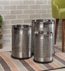 Meded Stainless Steel Perforated Open Dustbin - Set Of 3 (5 L, 7 L & 11 L)