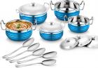 Classic Essentials Stainless Steel Handi Set, 10-Pieces, Blue