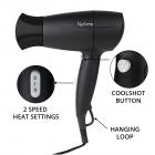 Lifelong1600W Power Hair Dryer, Foldable with Cool Air (Black) LLPCW08