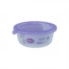 Alorno Round Storage Glass Container with Plastic Lid, 600 ml