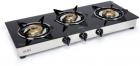 GLEN 1030 GT Junior ISI Certified BB Glass Manual Gas Stove  (3 Burners)